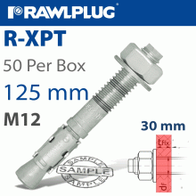 RAWLPLUG Throughbolt M12X125X30Mm X50 -Box RAWLPLUG Throughbolt M12X125X30Mm X50 -Box