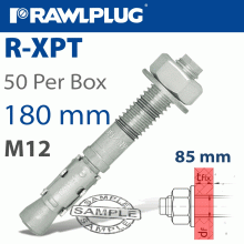 RAWLPLUG Throughbolt M12X180X85Mm X50 -Box RAWLPLUG Throughbolt M12X180X85Mm X50 -Box