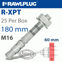 RAWLPLUG Throughbolt M16X180X60Mm X25 -Box RAWLPLUG Throughbolt M16X180X60Mm X25 -Box