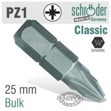 Schroder Pozi No.1x25mm Classic Ins.Bit Schroder Pozi No.1x25mm Classic Ins.Bit