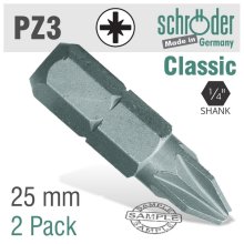 Schroder Pozi.No.3x25mm Classic Bit 2cd Schroder Pozi.No.3x25mm Classic Bit 2cd