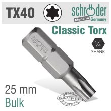 Schroder Torx Tx 40 Classic Bit 25mm Schroder Torx Tx 40 Classic Bit 25mm