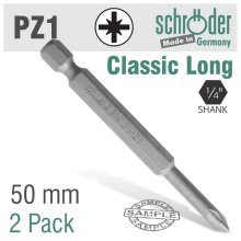 Schroder Pozi.No.1x50mm Classic Bit 2cd Schroder Pozi.No.1x50mm Classic Bit 2cd