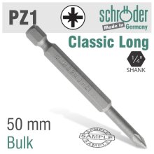 Schroder Pozi No.1 X 50mm Classic Power Bit Schroder Pozi No.1 X 50mm Classic Power Bit