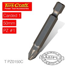Tork Craft Pozi.1 X 50mm Power Bit 1/Card Tork Craft Pozi.1 X 50mm Power Bit 1/Card