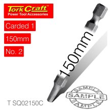 Tork Craft Square Recess Pwr Bit No.2x150mm 1/Card Tork Craft Square Recess Pwr Bit No.2x150mm 1/Card