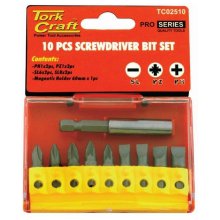 Tork Craft Screwdriver Bit Set 10pcs(Ph2x2,Pz2x3slotted6mmx2,8mmx2) Tork Craft Screwdriver Bit Set 10pcs(Ph2x2,Pz2x3slotted6mmx2,8mmx2)