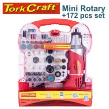 Tork Craft Mini Rotary Tool And Accessory Kit 172 Pc In Plastic Case