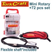 Tork Craft Mini Rotary Tool With Acc Set 72pc with flexible shaft Tork Craft Mini Rotary Tool With Acc Set 72pc with flexible shaft