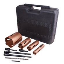 Tork Craft Diamond Core Bit Sets 11pcs In Blow Mould Case 38 52 65 117mm