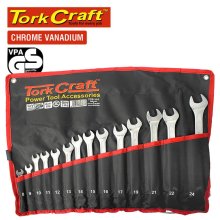 Tork Craft 14pcs deep offset combination spanner set 8-24mm Tork Craft 14pcs deep offset combination spanner set 8-24mm