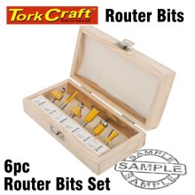 Tork Craft Router Bit Set 6pce Wooden Box Tork Craft Router Bit Set 6pce Wooden Box
