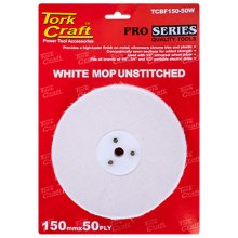 Tork Craft White Buff/Mop Unstitched 150 X 50ply X 1/2" Hole Tork Craft White Buff/Mop Unstitched 150 X 50ply X 1/2" Hole
