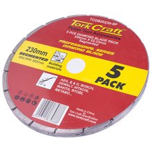 Tork Craft Diamond Blade Segmented 230mm Profesional Bulk 5 Pack