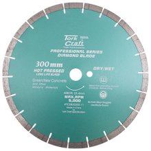 Tork Craft Diamond Blade 300 X 25.4mm Green / New Concrete Hot Pressed Segmented Tork Craft Diamond Blade 300 X 25.4mm Green / New Concrete Hot Pressed Segmented