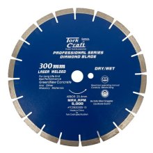 Tork Craft Diamond Blade 300 X 25.4mm Green / New Concrete Laser Welded Segmented Tork Craft Diamond Blade 300 X 25.4mm Green / New Concrete Laser Welded Segmented