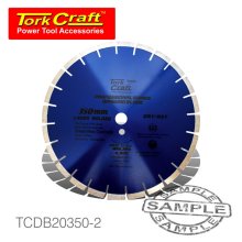 Tork Craft Diamond Blade 350x25.4mm Green / New Concrete Laser Welded Segmented
