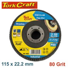 Tork Craft Flap Disc Zirconium 115mm 80 Grit Flat Tork Craft Flap Disc Zirconium 115mm 80 Grit Flat
