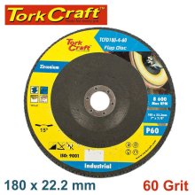 Tork Craft Flap Disc Zirconium 180mm 60grit Angled