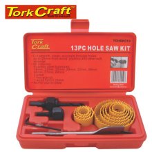 Tork Craft Holesaw Set 13pce In Case Carbon Steel Tork Craft Holesaw Set 13pce In Case Carbon Steel
