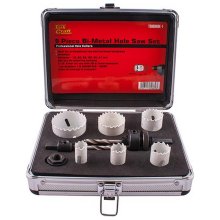 Tork Craft Holesaw Set 9pc In Alum Case Bi-Metal 16 20 25 32 40 51mm Tork Craft Holesaw Set 9pc In Alum Case Bi-Metal 16 20 25 32 40 51mm
