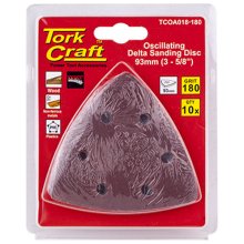 Tork Craft Oscilating Sandpaper A/O 93mm 10pc Delta Shape 180grit Tork Craft Oscilating Sandpaper A/O 93mm 10pc Delta Shape 180grit