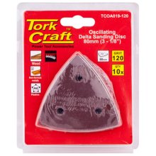 Tork Craft Oscilating Sandpaper A/O 80mm 10pc Delta Shape 120grit Tork Craft Oscilating Sandpaper A/O 80mm 10pc Delta Shape 120grit