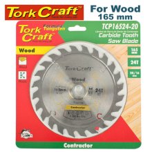Tork Craft Blade Contractor 165 X 24t 20/16 Circular Saw Tct Tork Craft Blade Contractor 165 X 24t 20/16 Circular Saw Tct