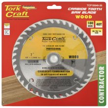 Tork Craft Blade Contractor 180 X 40t 30/20/16 Circular Saw Tct Tork Craft Blade Contractor 180 X 40t 30/20/16 Circular Saw Tct