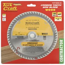 Tork Craft Blade Contractor 180 X 60t 30/20/16 Circular Saw Tct Tork Craft Blade Contractor 180 X 60t 30/20/16 Circular Saw Tct