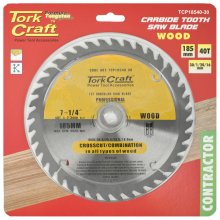 Tork Craft Blade Contractor 185 X 40t 30/20/16/1 Circular Saw Tct Tork Craft Blade Contractor 185 X 40t 30/20/16/1 Circular Saw Tct