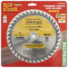 Tork Craft Blade Contractor 200 X 40t 30/1/20/16 Circular Saw Tct Tork Craft Blade Contractor 200 X 40t 30/1/20/16 Circular Saw Tct