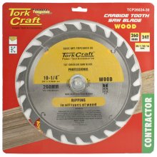 Tork Craft Blade Contractor 260 X 24t 30/1/20/16 Circular Saw Tct Tork Craft Blade Contractor 260 X 24t 30/1/20/16 Circular Saw Tct