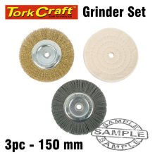 Tork Craft Bench Grinder Set 150mm 3pce 1 X Wire 1 X Buff 1 X Nylon Wheel Tork Craft Bench Grinder Set 150mm 3pce 1 X Wire 1 X Buff 1 X Nylon Wheel