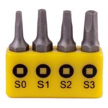 Tork Craft Screwdriver Bit Set Square Recess 4pce 25mm Sq0,1,2,3 Tork Craft Screwdriver Bit Set Square Recess 4pce 25mm Sq0,1,2,3