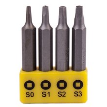 Tork Craft Screwdriver Bit Set Square Recess 4pce 50mm Sq0,1,2,3 Tork Craft Screwdriver Bit Set Square Recess 4pce 50mm Sq0,1,2,3