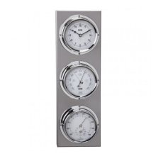 Anvi Barometer, Thermometer, Hygrometer, Clock - Stainless Steel- Rectangular Anvi Barometer, Thermometer, Hygrometer, Clock - Stainless Steel- Rectangular