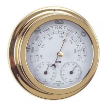 Anvi Barometer, Thermometer, Hygrometer-Polished Brass & Lacquered-Circular Anvi Barometer, Thermometer, Hygrometer-Polished Brass & Lacquered-Circular