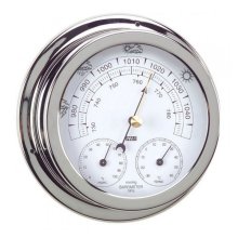 Anvi Barometer, Thermometer, Hygrometer-Polished Brass & Chromed-Circular Anvi Barometer, Thermometer, Hygrometer-Polished Brass & Chromed-Circular