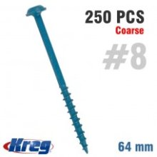 Kreg Blue Kote Pocket Hole Screws 64mm 2.50" #8 Coarse Thread Mx Loc 2
